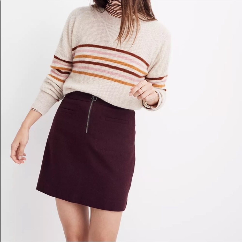 Madewell Fireside Mini Skirt in burgundy